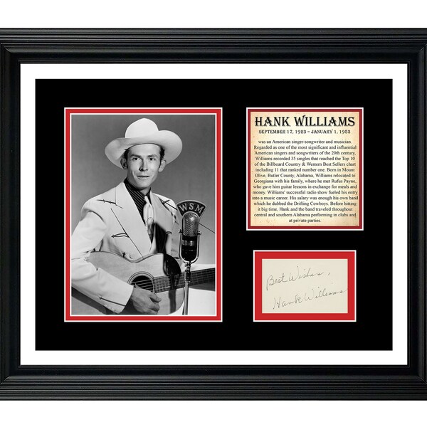 Hank Williams *SIGNED CARD* Replica Display *Beautifully Framed* Country Music!