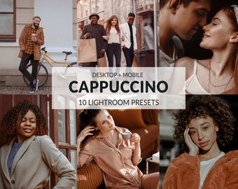 10 Cappuccino Lightroom Presets | Mobile + Desktop | Moody, Deep Browns, Blogger, Travel | Instagram Presets | Plus Adobe Camera Raw