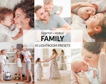 10 Family Lightroom Presets | Mobile + Desktop | Soft, Bright, Clean, Indoor, Maternity, Newborn | Instagram Presets | Plus Adobe Camera Raw