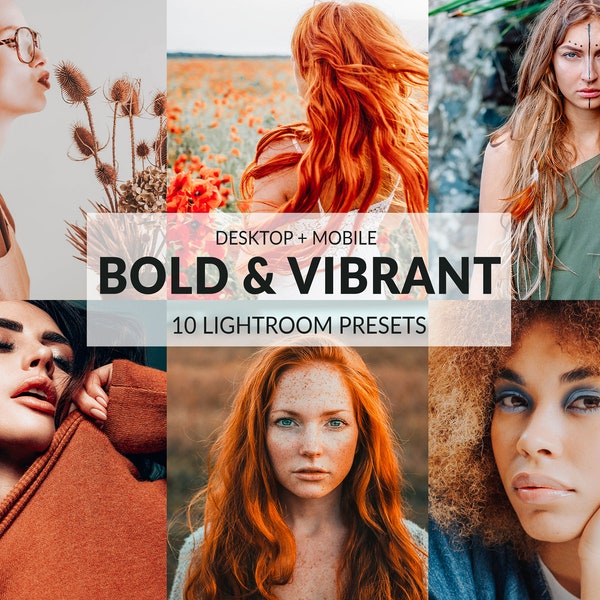 10 Bold & Vibrant Lightroom Presets | Mobile + Desktop | Rich colors, Vibrant, Bright, Blogger | Instagram Presets | Plus Adobe Camera Raw