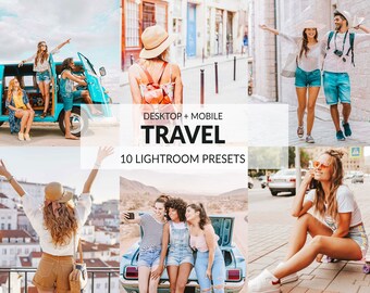 10 Travel Lightroom Presets | Mobile + Desktop | Bright, Warm, Summer, Blogger, Travel | Instagram Presets | Plus Adobe Camera Raw