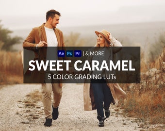 5 Sweet Caramel LUTs | Photo + Video | Warm, Bright, Fall, Travel | ICC, CUBE, CSP, 3DL Formats Included | For Photoshop, Premiere & more