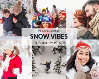 10 Snow Vibes Lightroom Presets | Mobile + Desktop | Bright, Winter, Vibrant, Warm, Blogger | Instagram Presets | Plus Adobe Camera Raw