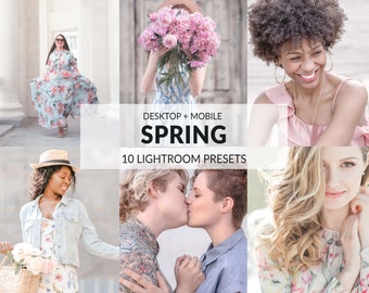 10 Spring Lightroom Presets | Mobile + Desktop | Soft, Bright, Airy, Clean | Instagram Presets | Plus Adobe Camera Raw