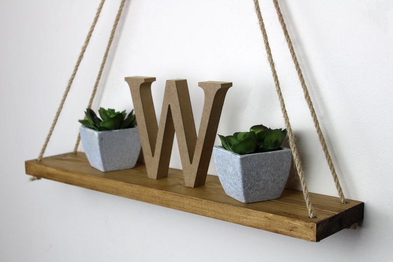 Seil Regal / hängenRegal / rustikale hängende Regal / | Etsy