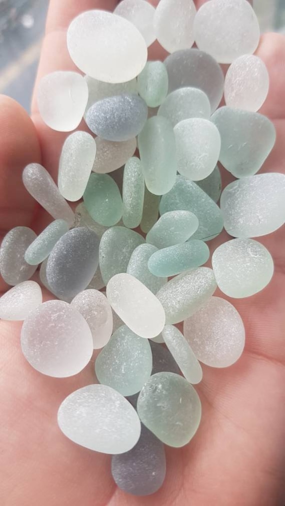 Sea Glass,small Size,jewelery Quality,seafoam White and  Grey,100g,flawless,jewelery Crafts,genuine Sea Glass,sea Craft  Supply,mosaic Making. 