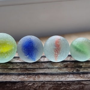 Sea glass marbles,colourful collection,sea marbles,rare Scottish beach finds,collectors items,sea crafts,yellow sea glass,red sea glass.