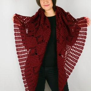 Shawl knitted mohair/Cherry Crochet Shawl/ Warm knitted shawl/ Warm Women Accessories/ Bridal Wrap/ Evening Cape/Wedding shawl/Crochet Shawl