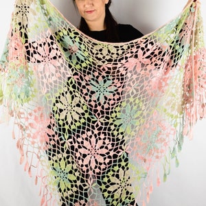 Wedding Shawls & Wraps/Melange Shawls/ Women Accessories/Hand Knitted Shawls/Perfect Gift for Her / Bridal Wrap/ Evening Cape /Crochet Shawl