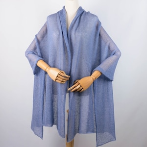 Wedding Scarf Blue / Wedding Cape Shawl / Mohair Wrap / Winter Wedding Wrap / Warm Bridal Stole / Large Scarf / Evening Wrap
