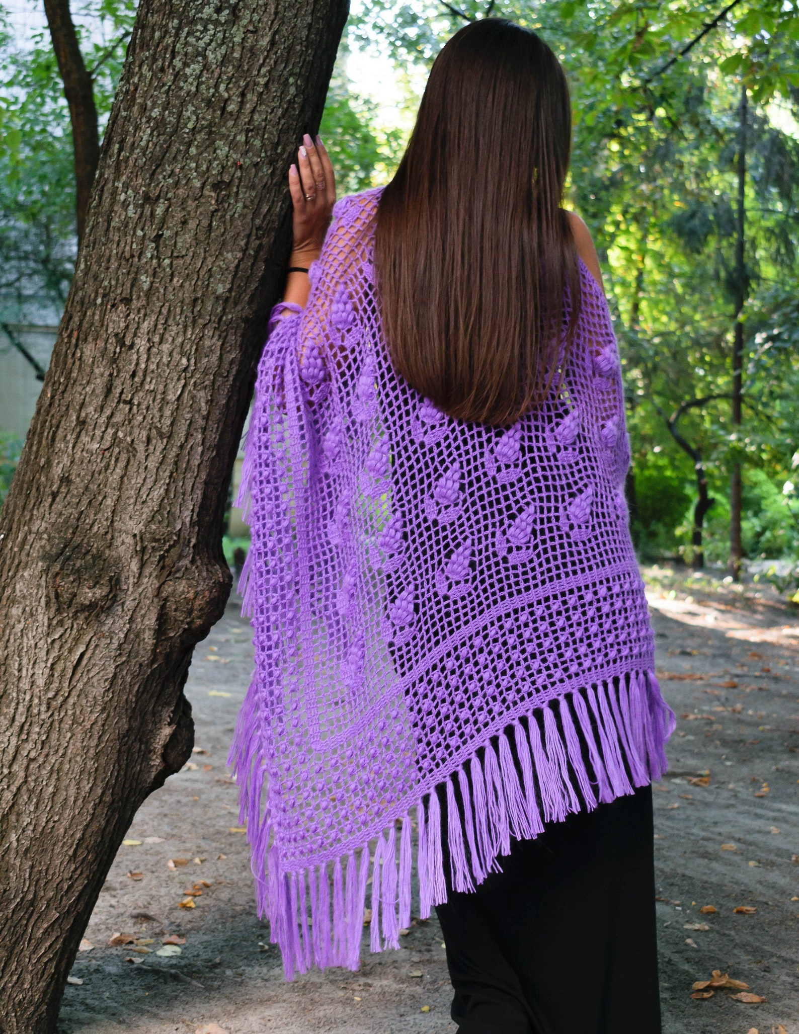 Crochet Mohair Shawl/crochet Shawl рurple/warm Knitted Etsy