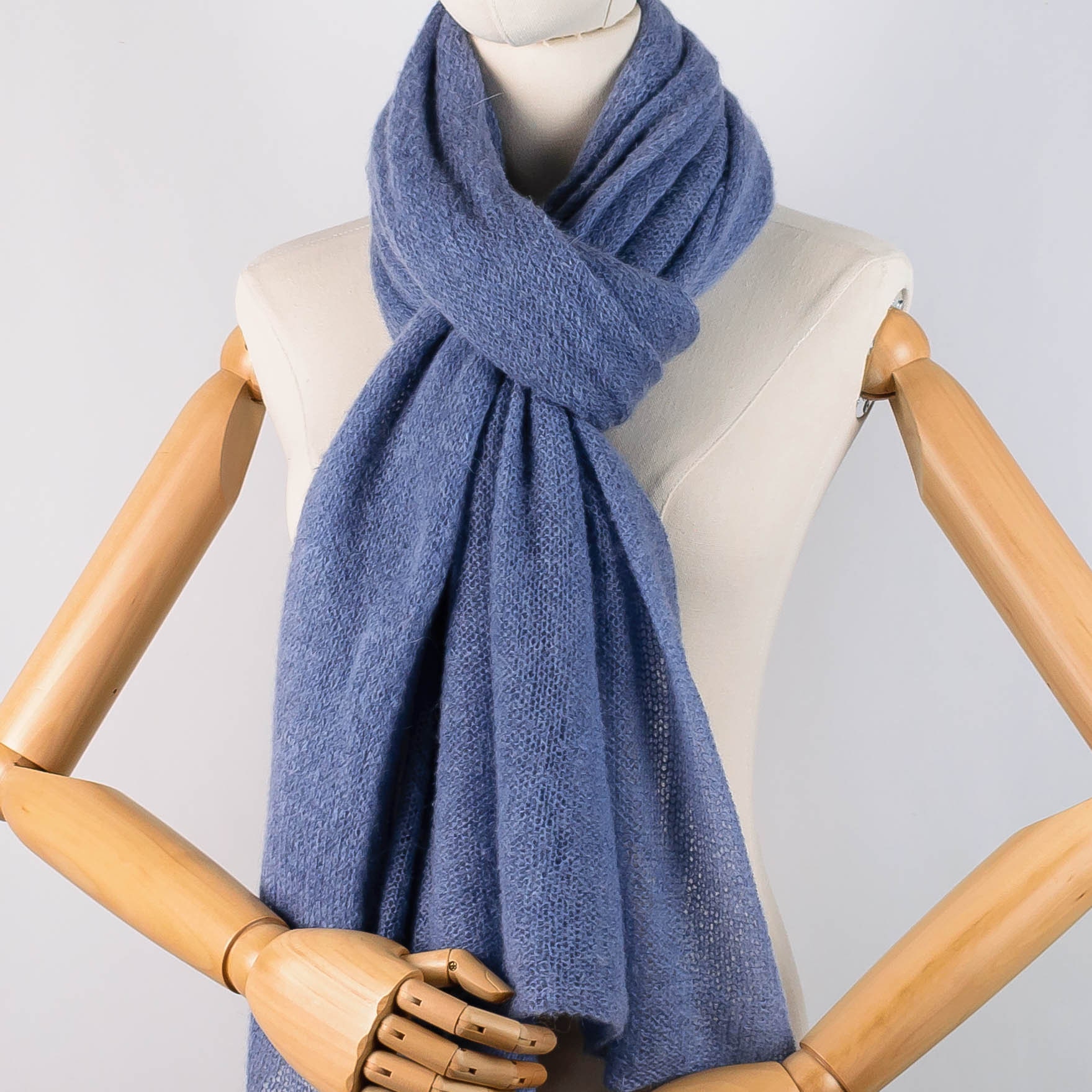 Wedding Scarf Blue / Wedding Cape Shawl / Mohair Wrap
