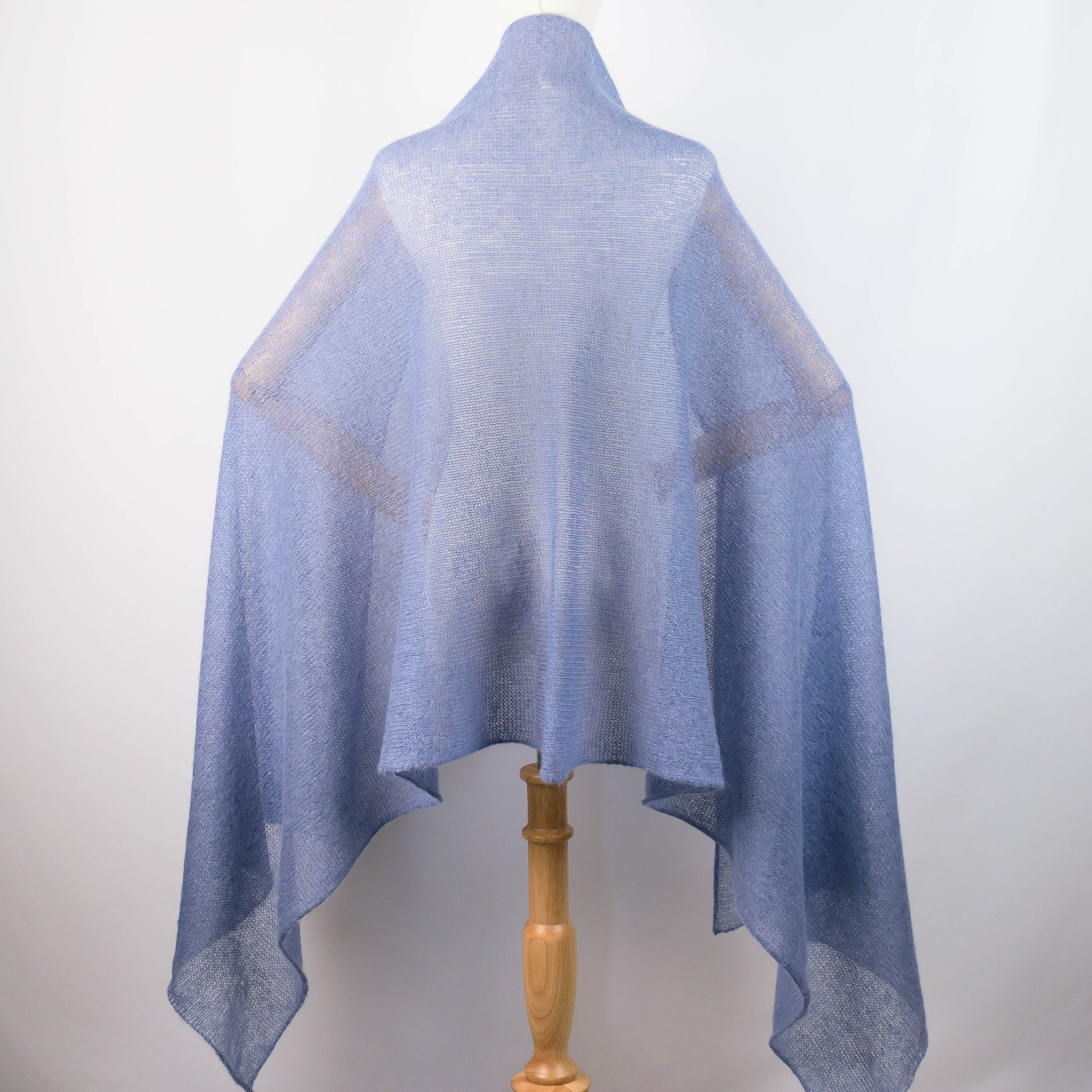 Wedding Scarf Blue / Wedding Cape Shawl / Mohair Wrap