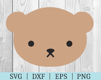 Teddy Bear Head SVG | Cub Clipart | Cut File | Animal File | Svg Dxf Eps Png | File for Silhouette | Instant Download