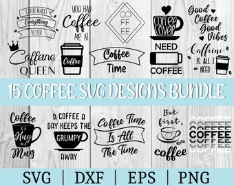 Coffee Bundle SVG | Mug Clipart | Cut File Cricut | Coffee Sayings File | Svg Dxf Eps Png | Coffee Cup | Instant Download | Caffeine Svg