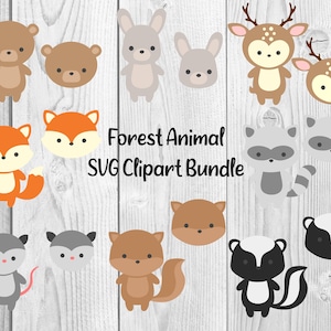 Ensemble d'animaux de la forêt SVG | Clipart forêt | Couper le fichier Cricut | Dossier bébé | Svg Dxf Eps Png | Silhouette | Téléchargement instantané | Baby Shower |