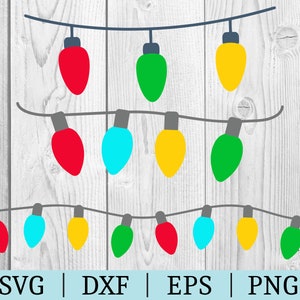 Christmas Lights SVG | Winter Clipart | Cut File | Holidays File | Svg Dxf Eps Png | File for Silhouette | Instant Download