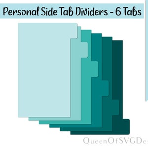 Persönliche Tab-teiler-6 Tabs SVG | Planung Clipart | Schnittdatei Cricut | Journaling Datei | Svg Dxf Eps Png Pdf | Sofort Download