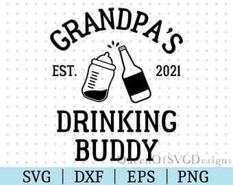 Grandpa's Drinking Buddy SVG | Vector Clipart | Cut File | Humour File | Svg Dxf Eps Png | File for Silhouette | Instant Download