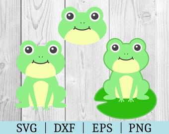 Frog SVG | Vector Clipart | Cut File | Animal File | Svg Dxf Eps Png | File for Silhouette | Instant Download | Baby Shower |