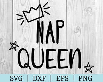Nap Queen SVG | ベクター クリップアート | カット ファイル | ユーモア ファイル | SVG DXF EPS PNG | シルエット用ファイル | 即時ダウンロード | 面白い SVG |