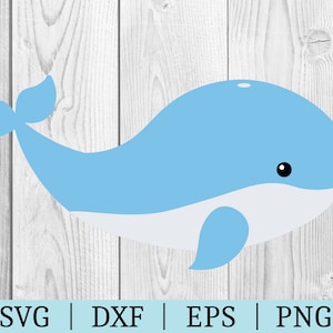 Whale SVG / Vector Clipart / Cut File / Animal File / Svg Dxf Eps Png / File per Silhouette / Download istantaneo