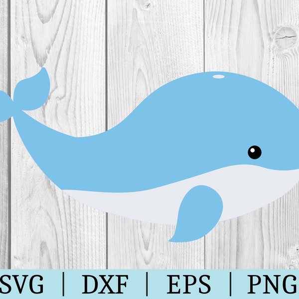 Whale SVG | Vector Clipart | Cut File | Animal File | Svg Dxf Eps Png | File for Silhouette | Instant Download