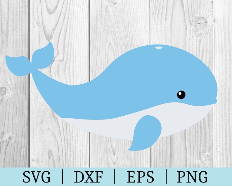 Whale SVG | Vector Clipart | Cut File | Animal File | Svg Dxf Eps Png | File for Silhouette | Instant Download image 1