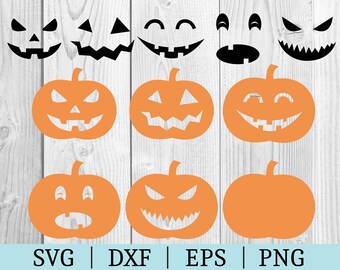 Jack o' lantern Bundle SVG | Pumpkin Clipart | Cut File | Fall File | Svg Dxf Eps Png | File for Silhouette | Instant Download