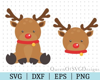 Reindeer SVG | Baby Animal Clipart | Cut File Cricut | Christmas File | Svg Dxf Eps Png | Silhouette | Instant Download | Holidays