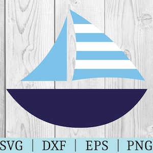 Barca a vela SVG / Vector Clipart / Cut File / Nautical File / Svg Dxf Eps Png / File per Silhouette / Download istantaneo