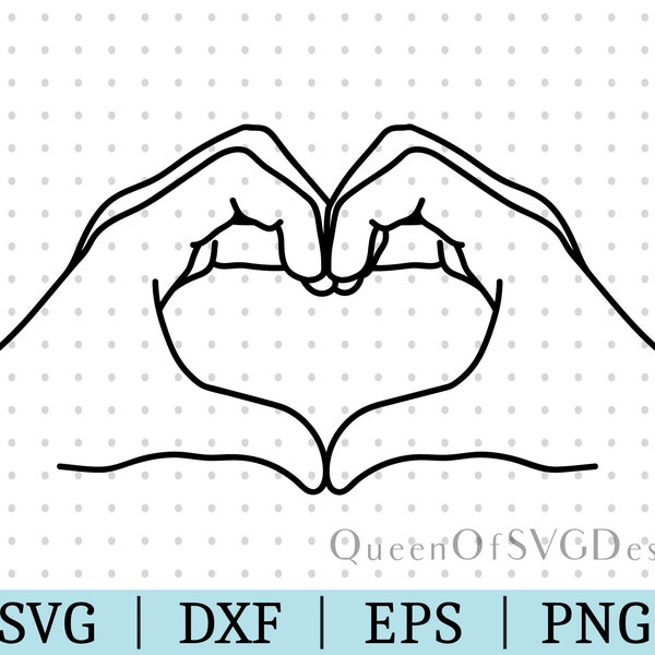 Heart Hands SVG | Sign Language Clipart | Cut File | ASL File | Svg Dxf Eps Png | File for Silhouette | Instant Download