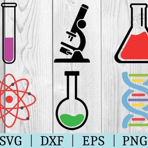 Paquete de ciencia SVG / Science Clipart / Cut File / Science File / Svg Dxf Eps Png / File for Silhouette / Instant Download
