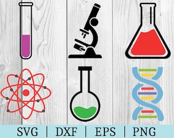 Wetenschapsbundel SVG | Science Clipart | Bestands | knippen Science File | Svg Dxf Eps Png | Bestand voor silhouetten | Direct downloaden
