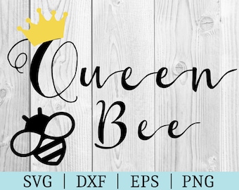 Queen Bee SVG | Bee Clipart | Cut File | Bee File | Svg Dxf Eps Png | File for Silhouette | Instant Download