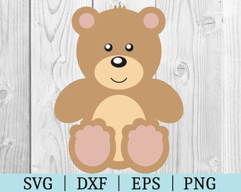 Teddy Bear SVG | Toy Clipart | Cut File | Baby File | Svg Dxf Eps Png | File for Silhouette | Instant Download