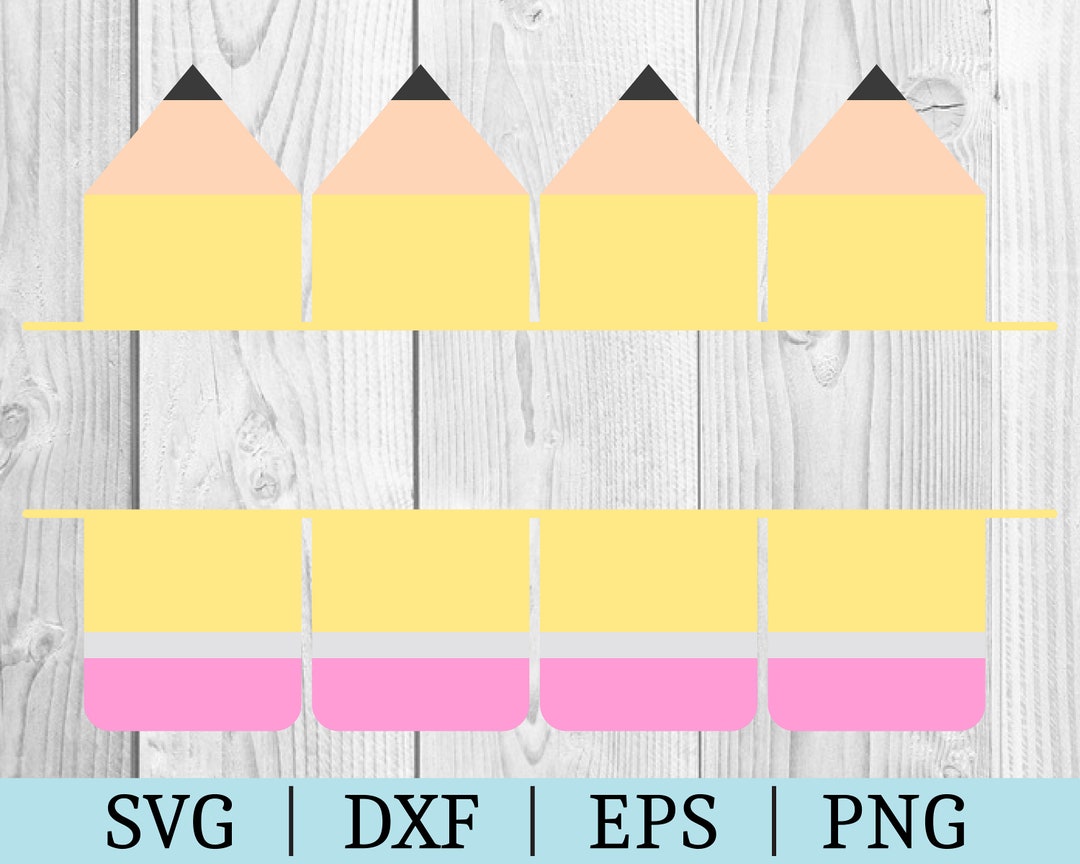 Pencil Split Monogram SVG | Teacher Clipart | Cut File Cricut | Vector ...