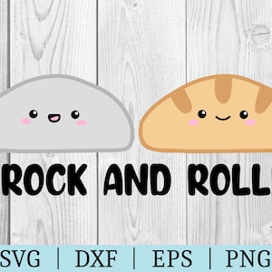 | SVG Rock And Roll Kawaii Clipart | Couper le fichier Cricut | | du dossier sur les aliments à pain Svg Dxf Eps Png | Silhouette | | de téléchargement instantané Drôle de Svg |