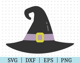 Witch Hat SVG | Vector Clipart | Fall Cut File | Halloween File | Svg Dxf Eps Png | File for Silhouette Instant Download |