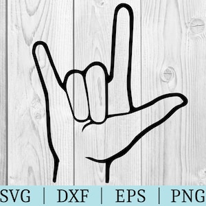 ASL I Love You SVG | | gebarentaal Clipart Bestands | knippen ASL-bestand | Svg Dxf Eps Png | Bestand voor silhouetten | Direct downloaden