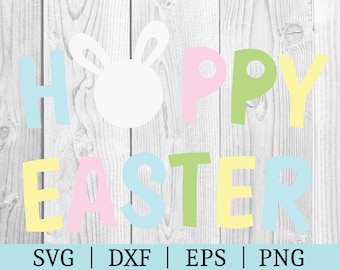 Hoppy Easter SVG | Quote Clipart | Cut File | Easter File | Svg Dxf Eps Png | File for Silhouette | Instant Download