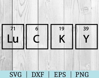Lucky Periodic SVG | Science Clipart | Cut File | Elements File | Svg Dxf Eps Png | File for Silhouette | Instant Download