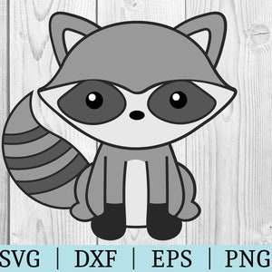 Raccoon SVG | Animal Clipart | Cut File | Woodland File | Svg Dxf Eps Png | File for Silhouette | Instant Download