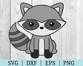Raccoon SVG | Animal Clipart | Cut File | Woodland File | Svg Dxf Eps Png | File for Silhouette | Instant Download