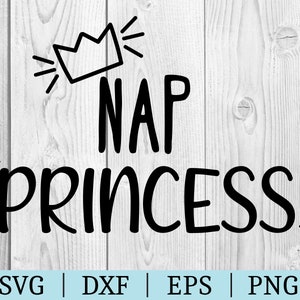 Nap Prinses SVG | Vector Clipart | Bestand | knippen | babybestand Svg Dxf Eps Png | Bestand voor Silhouette | Directe download | Grappige Svg | De Douche van de baby