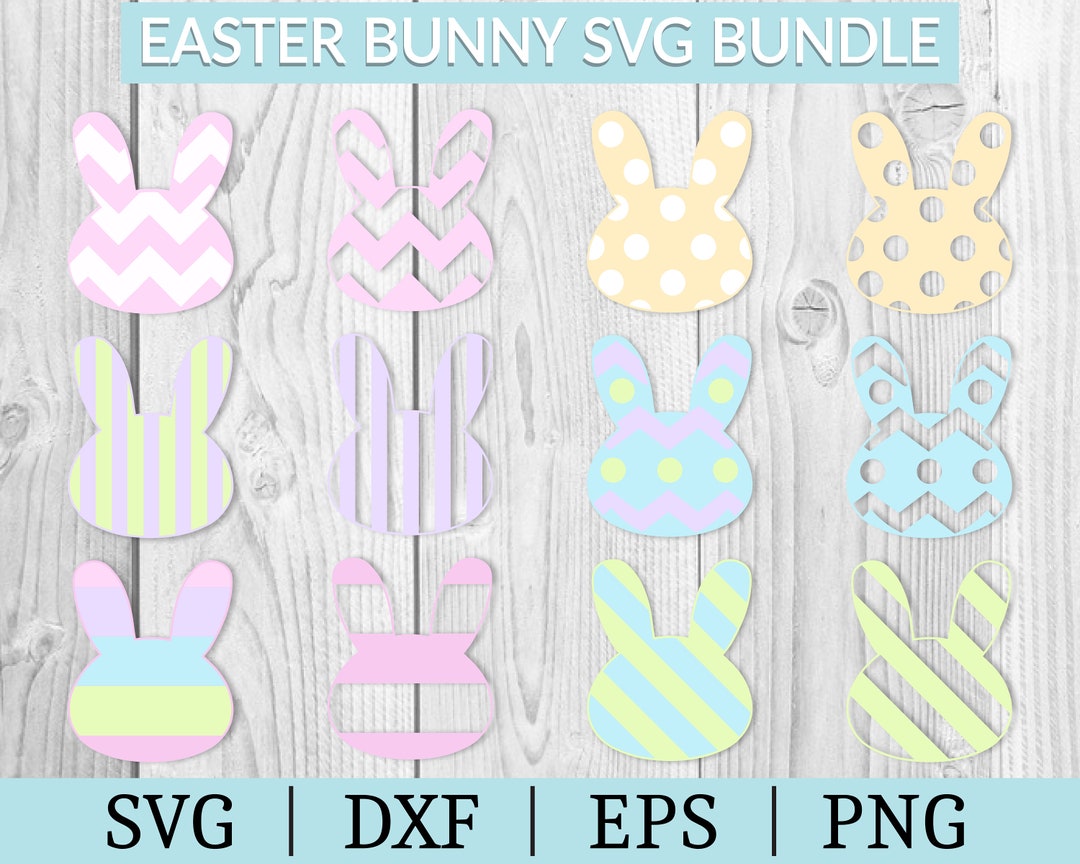 Easter Bunny Bundle SVG | Vector Clipart | Cut File | Easter File | Svg ...