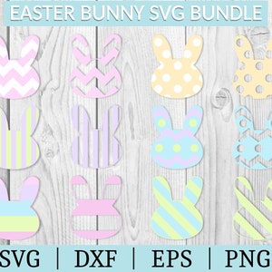 Easter Bunny Bundle SVG Vector Clipart Cut File Easter | Etsy
