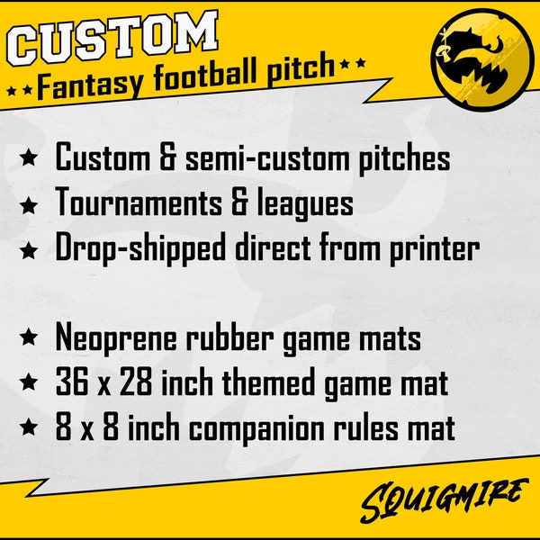 Custom Squigmire Pitches for Leagues / Tournaments, Blood Bowl Compatible Game Mats, DEPOSIT