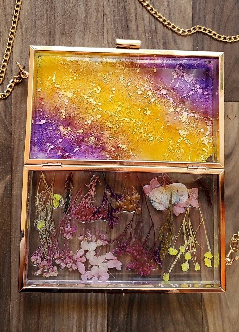 Crossbody rectangular resin purse customizable and handmade Etsy