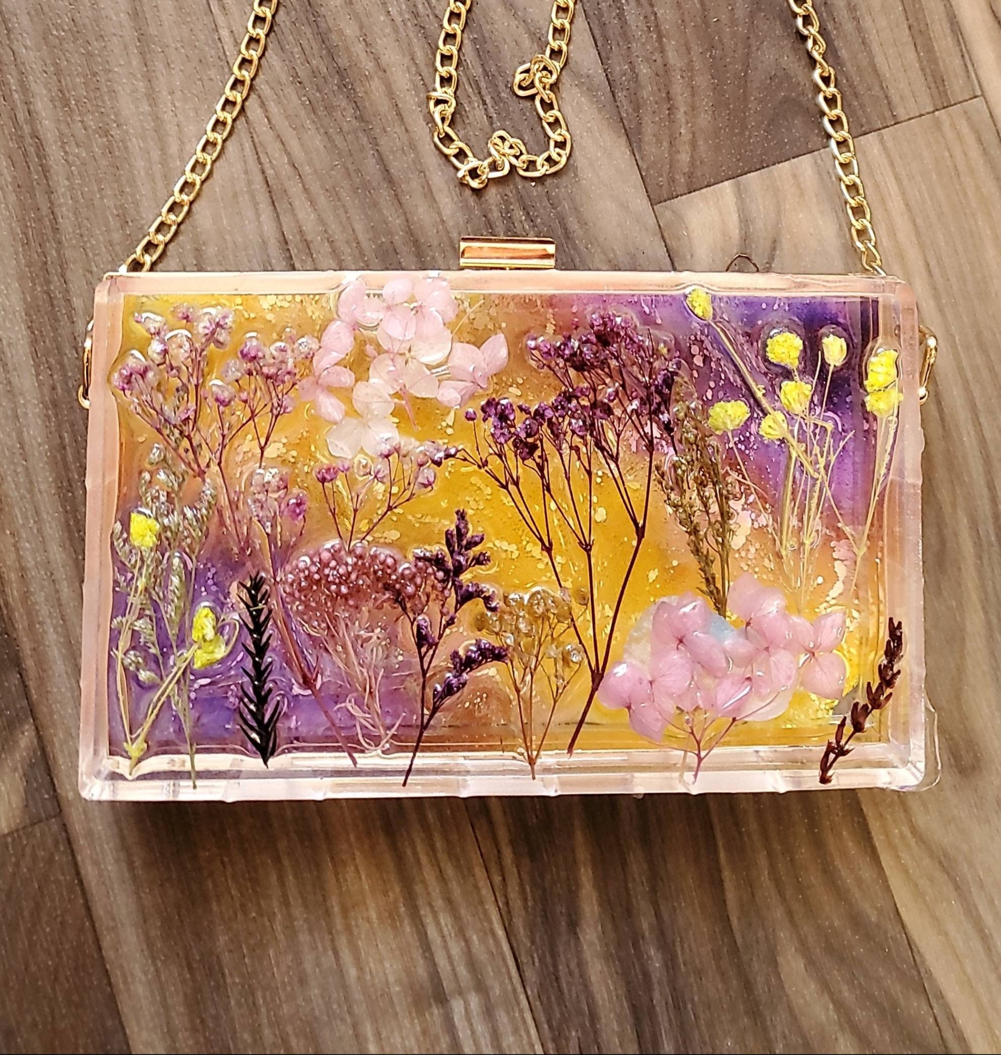 Crossbody rectangular resin purse customizable and handmade Etsy